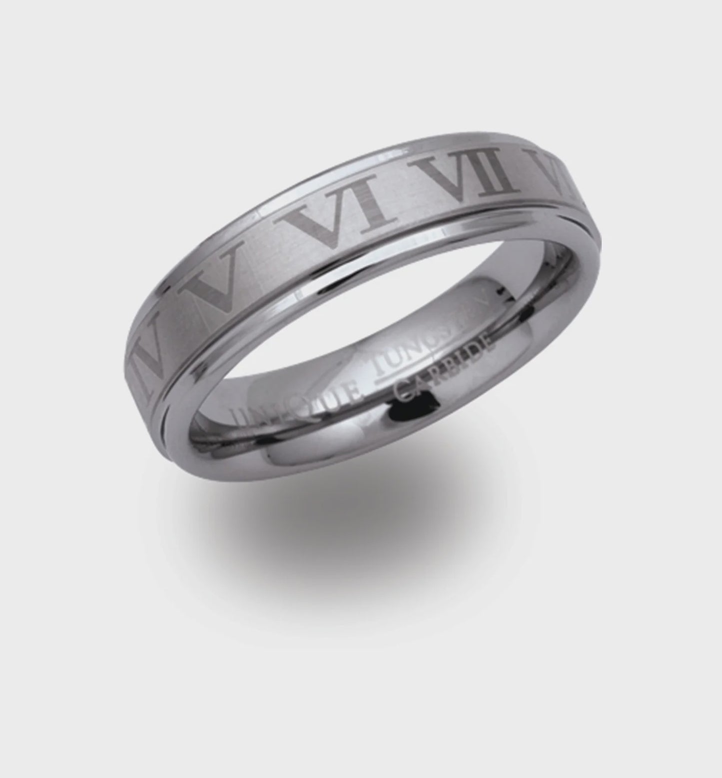 Roman Numeral Tungsten ring